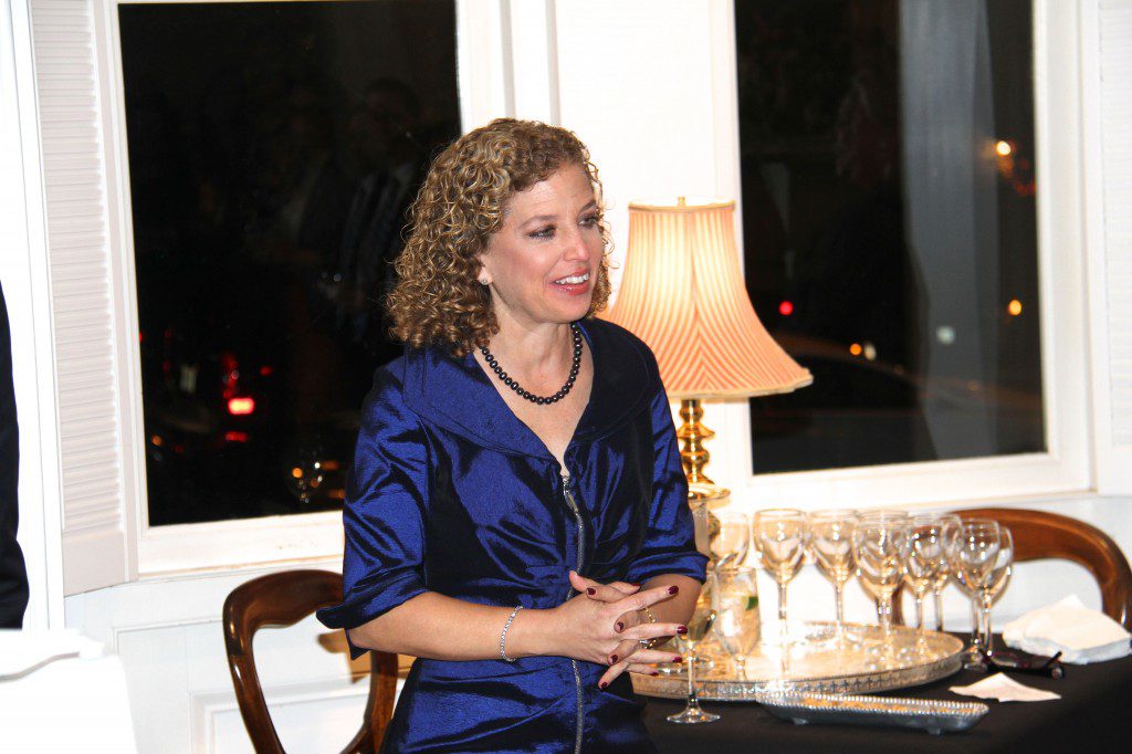 Rep. Debbie Wasserman Schultz thanks guests for attending the celebratory launch of her new book, For the Next Generation.