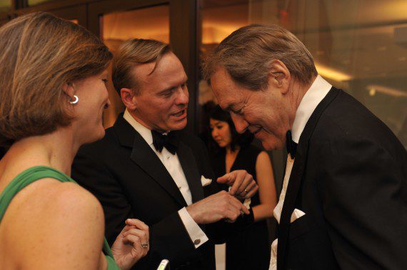 Anne Dickerson, from left, John Dickerson, CBS News Political Director and Charlie Rose, Co-host of CBS This Morning at the CBS News, CBSN, Atlantic Media, the Atlantic and National Journal annual cocktail reception before the White House Correspondents' Dinner on Saturday, April 25, 2015 at the Washington Hilton Hotel in Washington, D.C. Photo: Chris Usher/CBS © 2015 CBS Broadcasting Inc. All rights reserved.