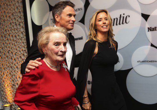 Madeleine Albright, Former Secretary of State, from left, Tim Daly, Actor, star of CBS' Madam Secretary, Tea Leoni, Actress, star of CBS' Madam Secretary at the CBS News, CBSN, Atlantic Media, the Atlantic and National Journal annual cocktail reception before the White House Correspondents' Dinner on Saturday, April 25, 2015 at the Washington Hilton Hotel in Washington, D.C. Photo: Allison Shelley/CBS © 2015 CBS Broadcasting Inc. All rights reserved.