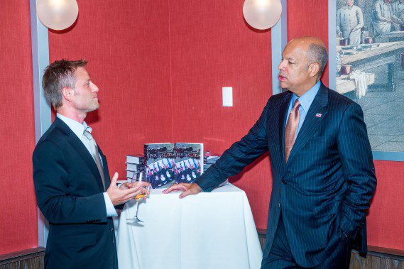 Secretary of Homeland Security Jeh Johnson meets Aaron (Photo by Dan Swartz)