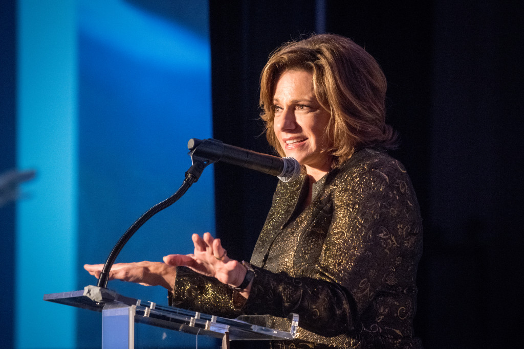 Master of ceremonies KT McFarland, Fox News National Security Analyst delivers the closing remarks during the Institute of World Politics (IWP) Silver Anniversary Gala and Chancellor's Dinner at the Ritz Carlton, Pentagon City, Va., October 14, 2015. The IWP is an independently accredited graduate school with five Master's Degree Programs and seventeen Graduate Certificate programs focusing on foreign relations, diplomacy, national strategy, American founding principles, and moral leadership and applied ethics among others. IWP photo by Cherie Cullen
