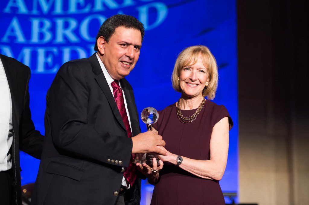 Honoree Mithat Bereket and Judy Woodruff at AAM Awards by Joy Asico